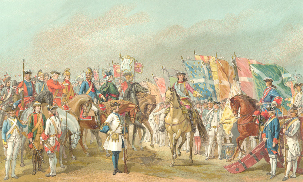 18TH CENTURY FRANCE. Uniforms of the French Army. Chromolithograph 1876 print